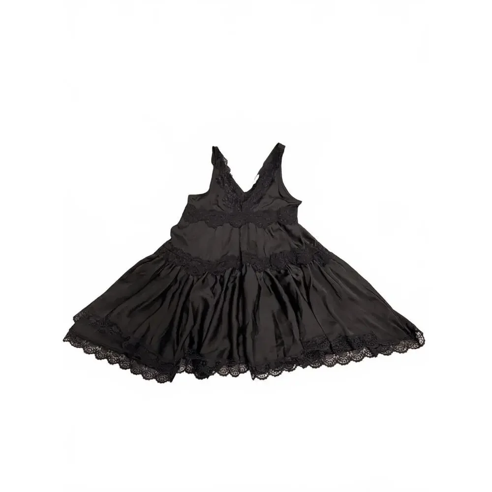 In This Groove Mini Slip Dress - Washed Black - Picture 3 of 5